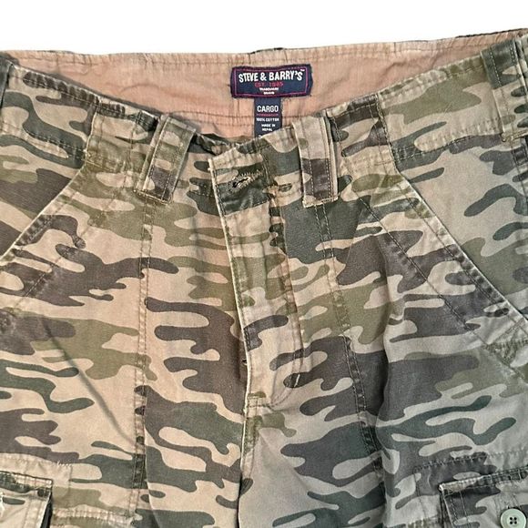 ‘90s Camo Cargo Steve and Barry’s Relaxed Baggy Unisex Jeans Size 34x32 - Picture 6 of 9